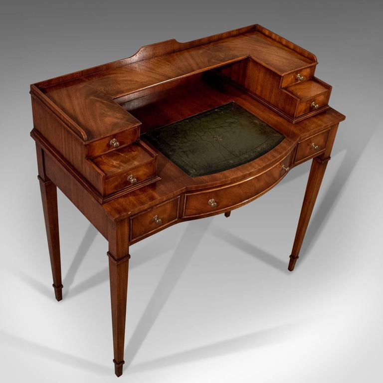 Writing Desk, Antique Sheraton Taste, Mahogany, Leather ...