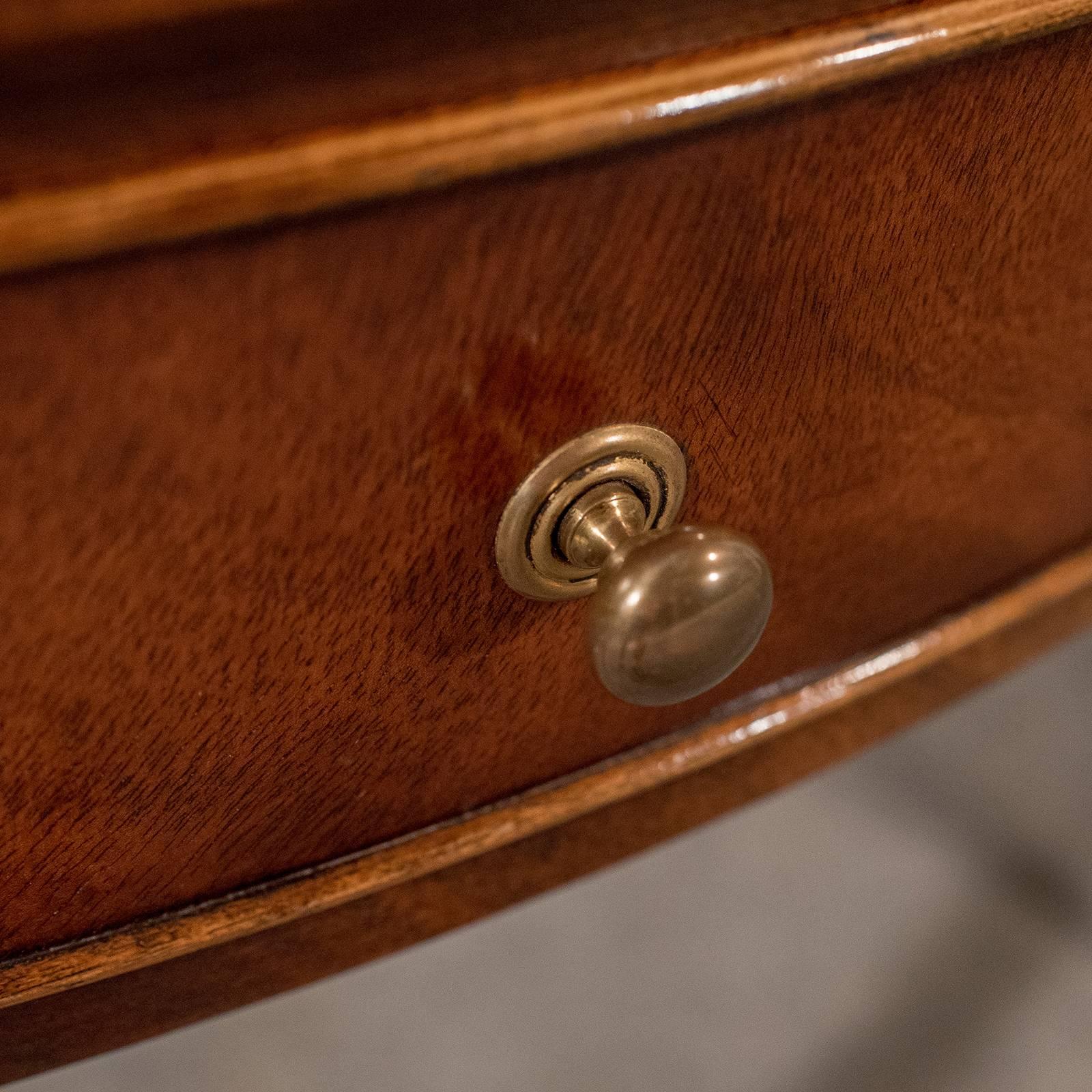 Writing Desk, Antique Sheraton Taste, Mahogany, Leather Top, Table, Bureau C20th 1