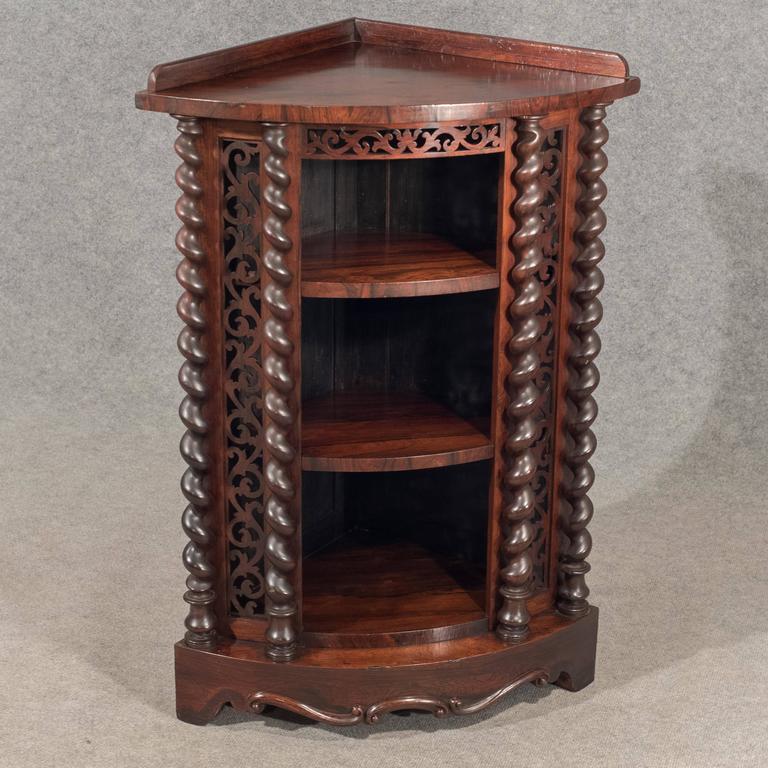 Corner Whatnot Display in Fine Rosewood English Victorian, circa 1850 at 1stDibs