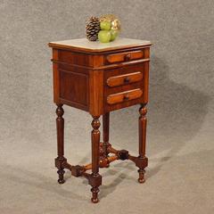 Antique Small Cabinet Side Table Bedside Cupboard French Walnut, circa 1900