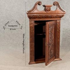 Walnut Carved Corner Cabinet Cupboard Quality Edwardian Oriental, circa 1910