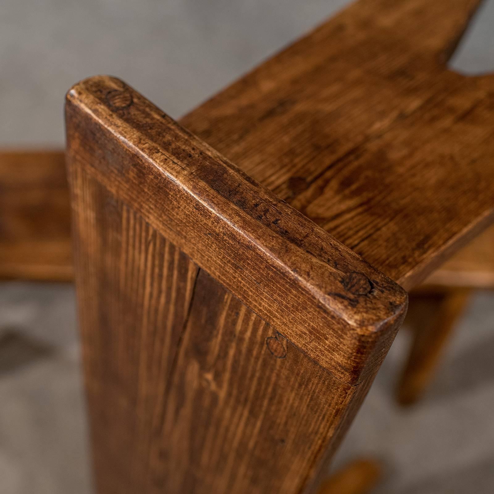 Antique Pair of Waxed Pine Benches, 20th Century 1