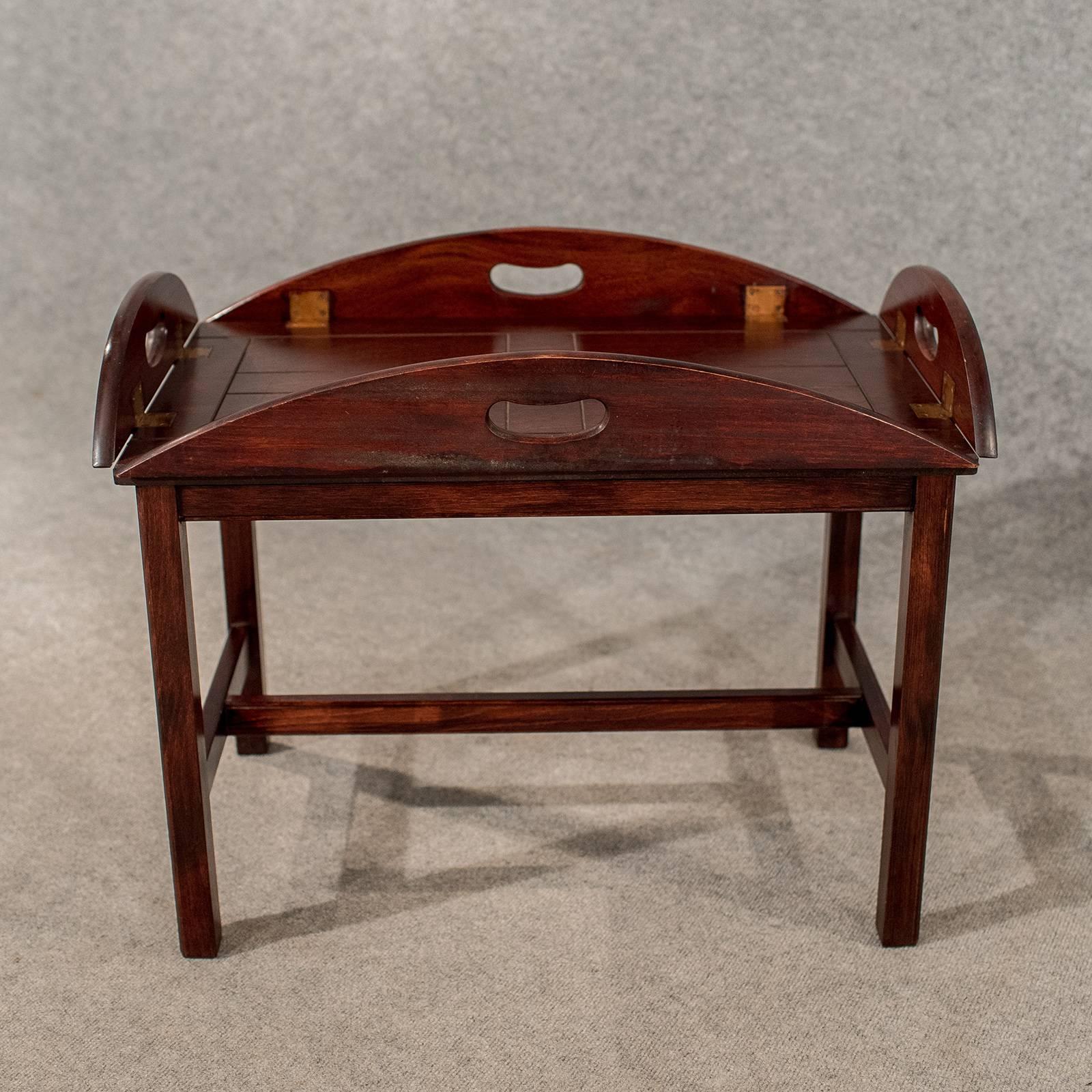 Great Britain (UK) Antique Butler Tray Stand Coffee Tea Table Quality Mahogany, 20th Century