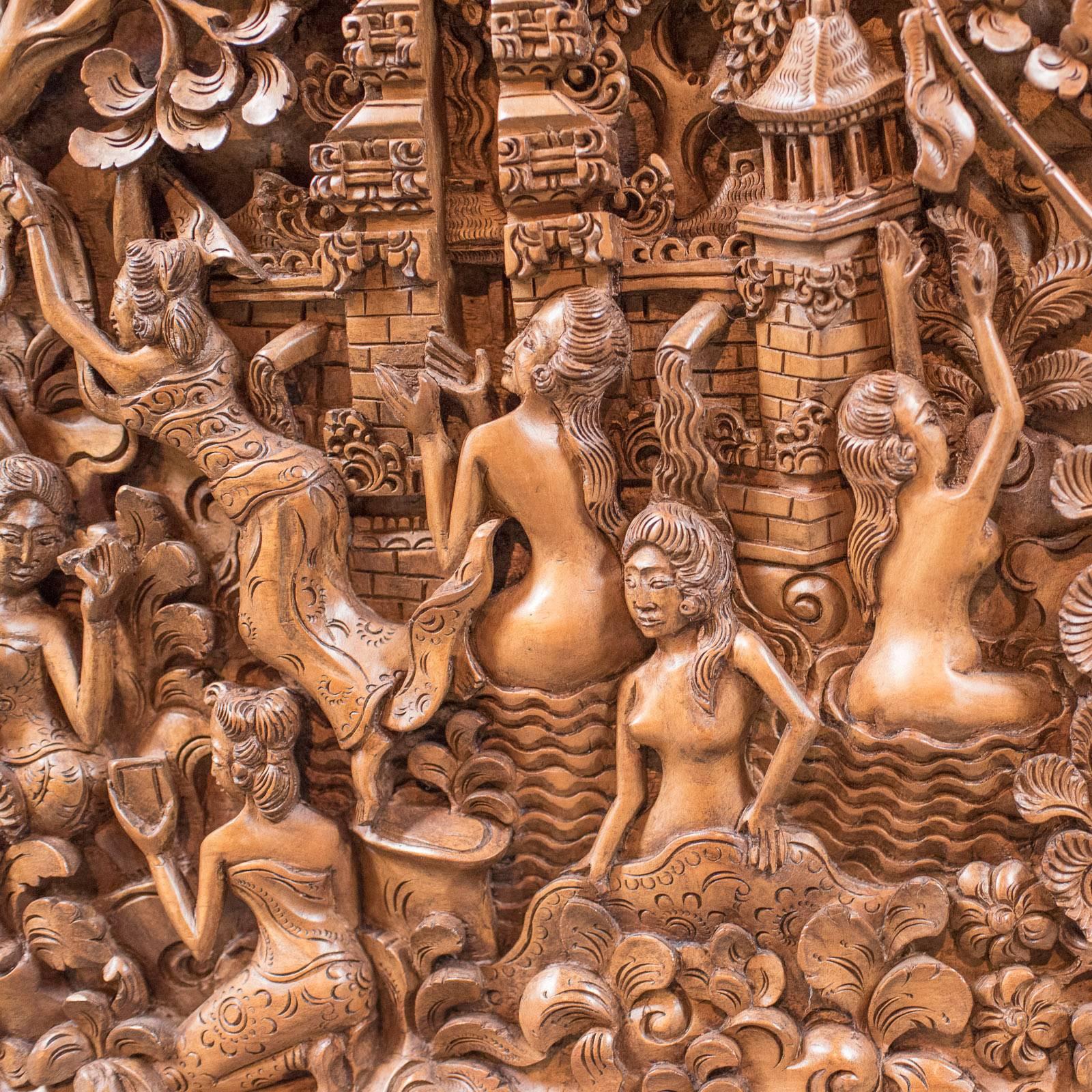 Other Balinese Carved Wall Panel, Mid-Century Decorative Art