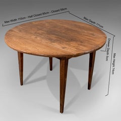 Antique French Kitchen Dining Table Country Fruitwood, Seats Four, circa 1850
