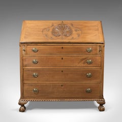 Antique Bureau, Victorian Walnut Desk, circa 1900