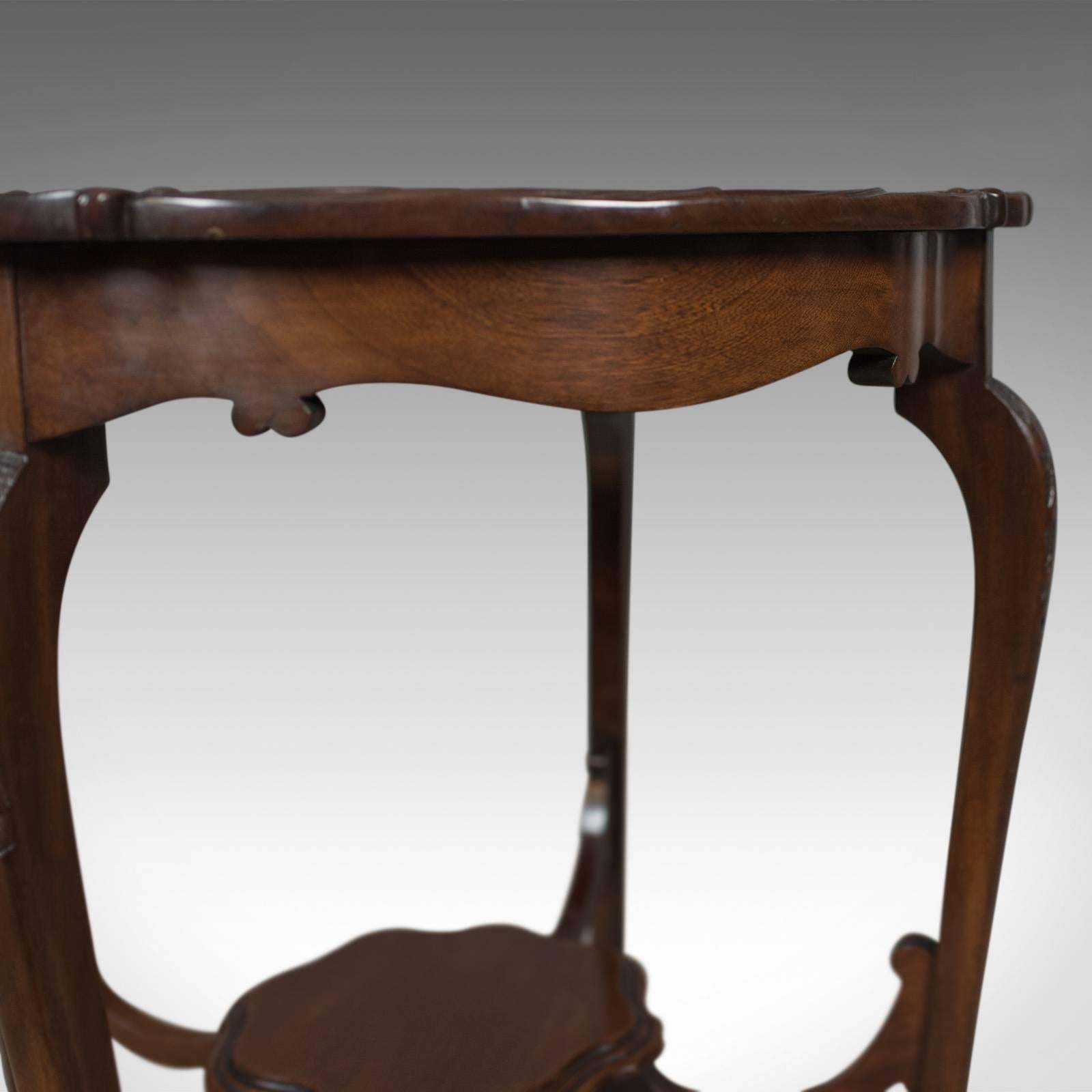 Hand-Carved Antique Display Table, Victorian, Mahogany, English, circa 1880