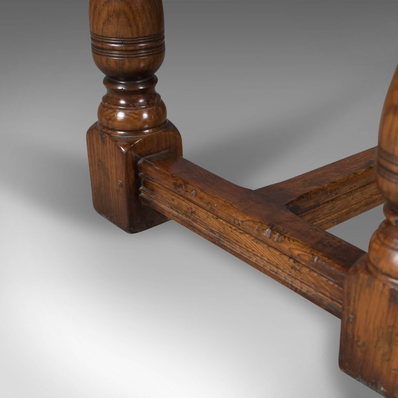 Six-Eight-Seat Oak Refectory Table, 17th Century Revival, Late 20th Century 2