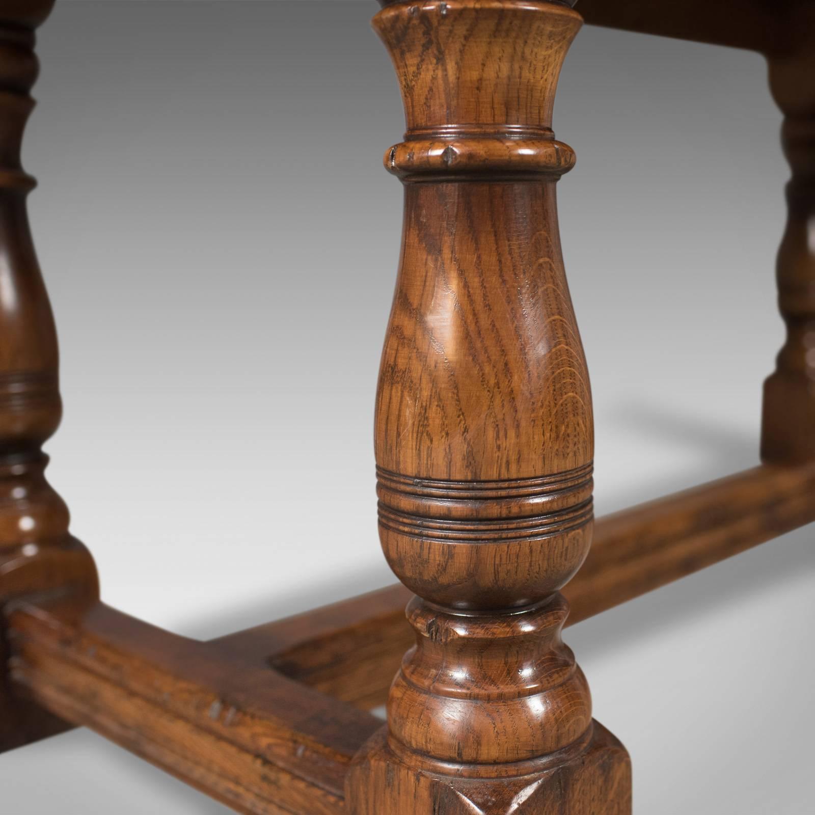 Six-Eight-Seat Oak Refectory Table, 17th Century Revival, Late 20th Century 3