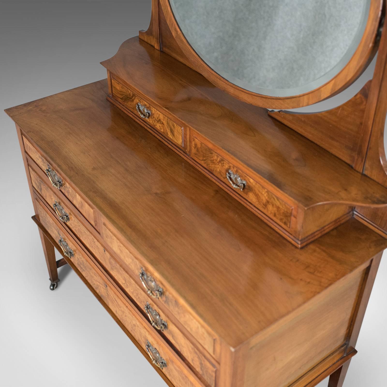 Antique Dressing Table, Edwardian Vanity Chest of Drawers, English, circa 1910 In Excellent Condition In Hele, Devon, GB
