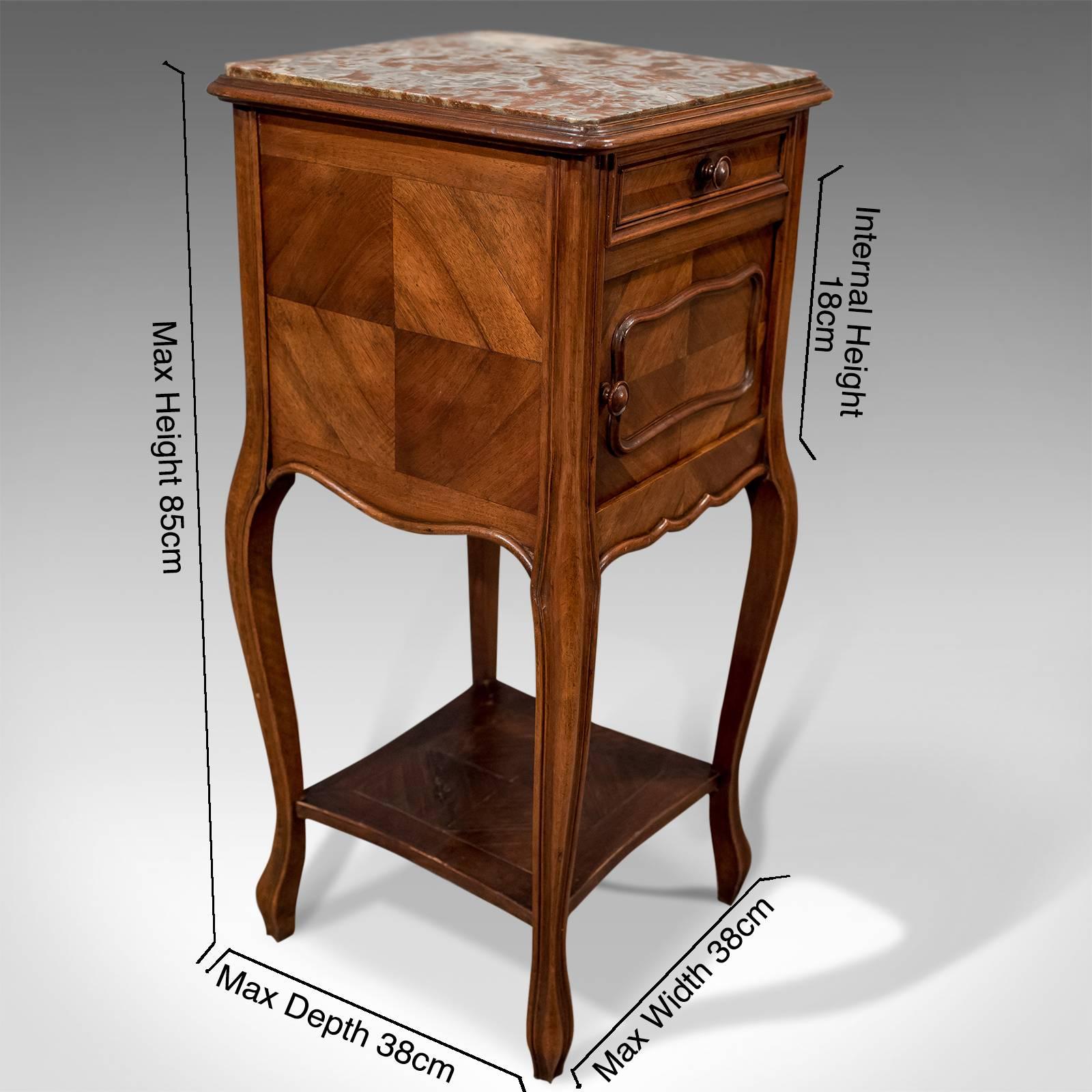 A most pleasing side cabinet or stand presented in good antique condition
Of classic French form offering great style and versatility to use in any location
Delightfully dressed with original quality inset marble top
Narrow in size yet offering