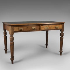 Antique Desk, Victorian Writing Table, English, Oak, circa 1880