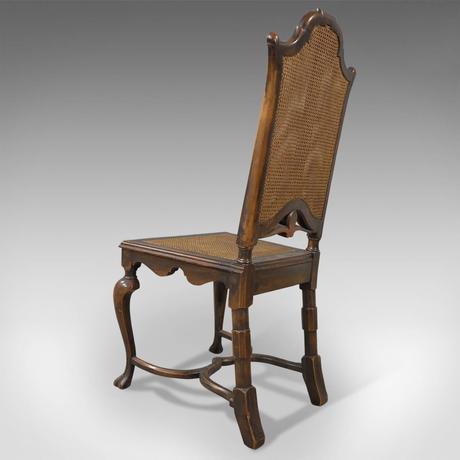 Set of Six, Antique Dining Chairs, Liberty of London, Walnut, Cane, Circa 1880 2