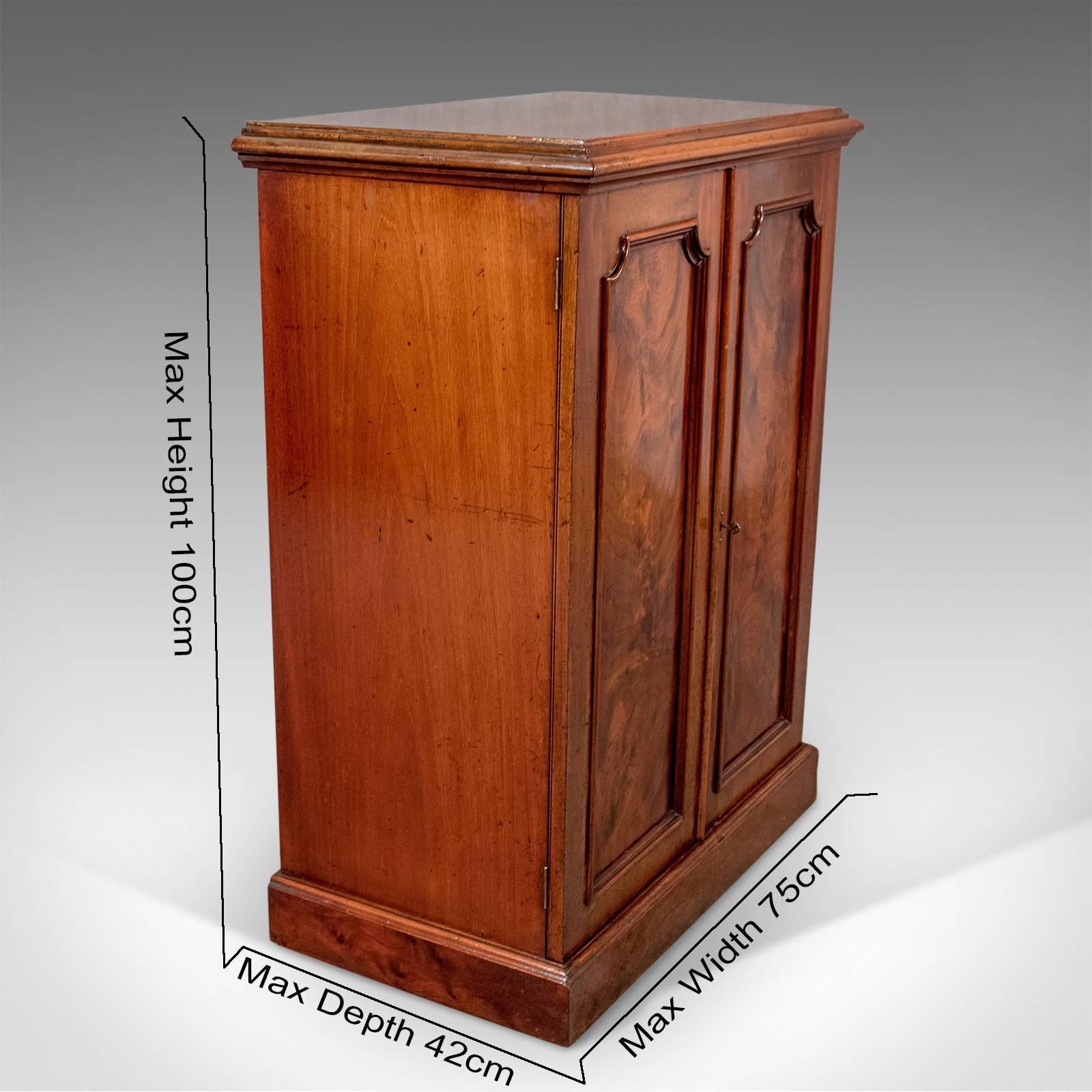 A most pleasing side cabinet presented in good antique condition
by the noted maker George Davis, of Plymouth, England
With Classic Victorian detailing to this well crafted item of functional furniture
Delightfully dressed with fine flame