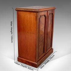 Antique Side Cabinet Cupboard Flame Mahogany English Victorian, circa 1880