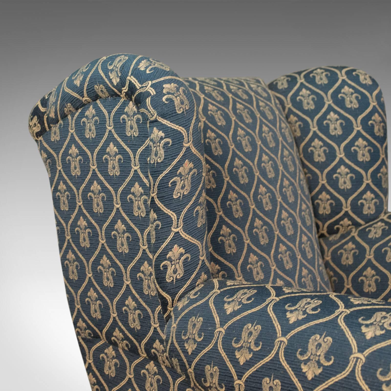 Upholstery Antique Armchair, Edwardian English Club Chair, circa 1910