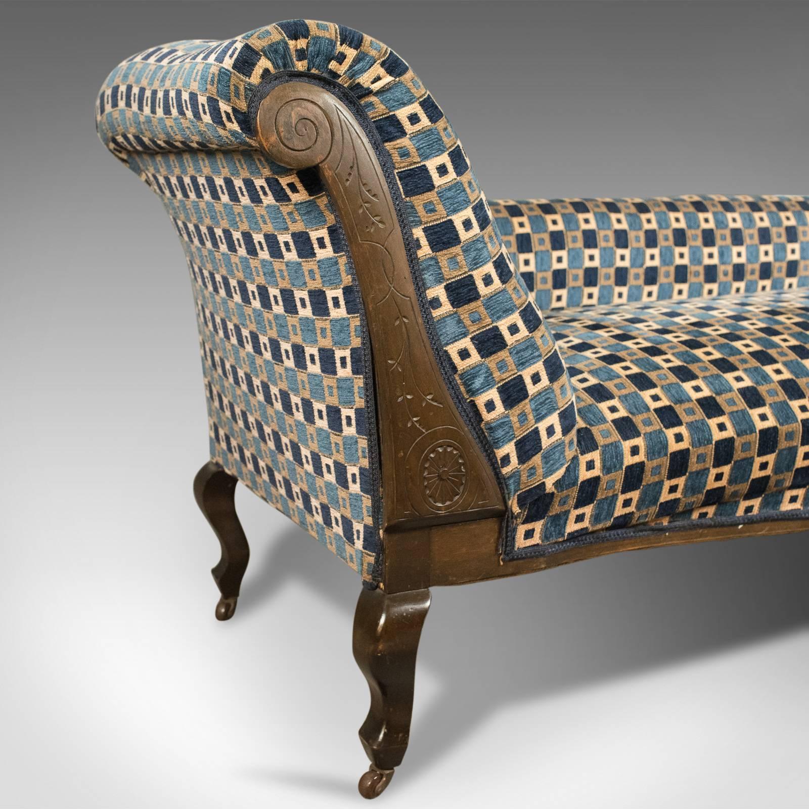 Upholstery Antique Chaise Longue, Edwardian Daybed, English, circa 1910