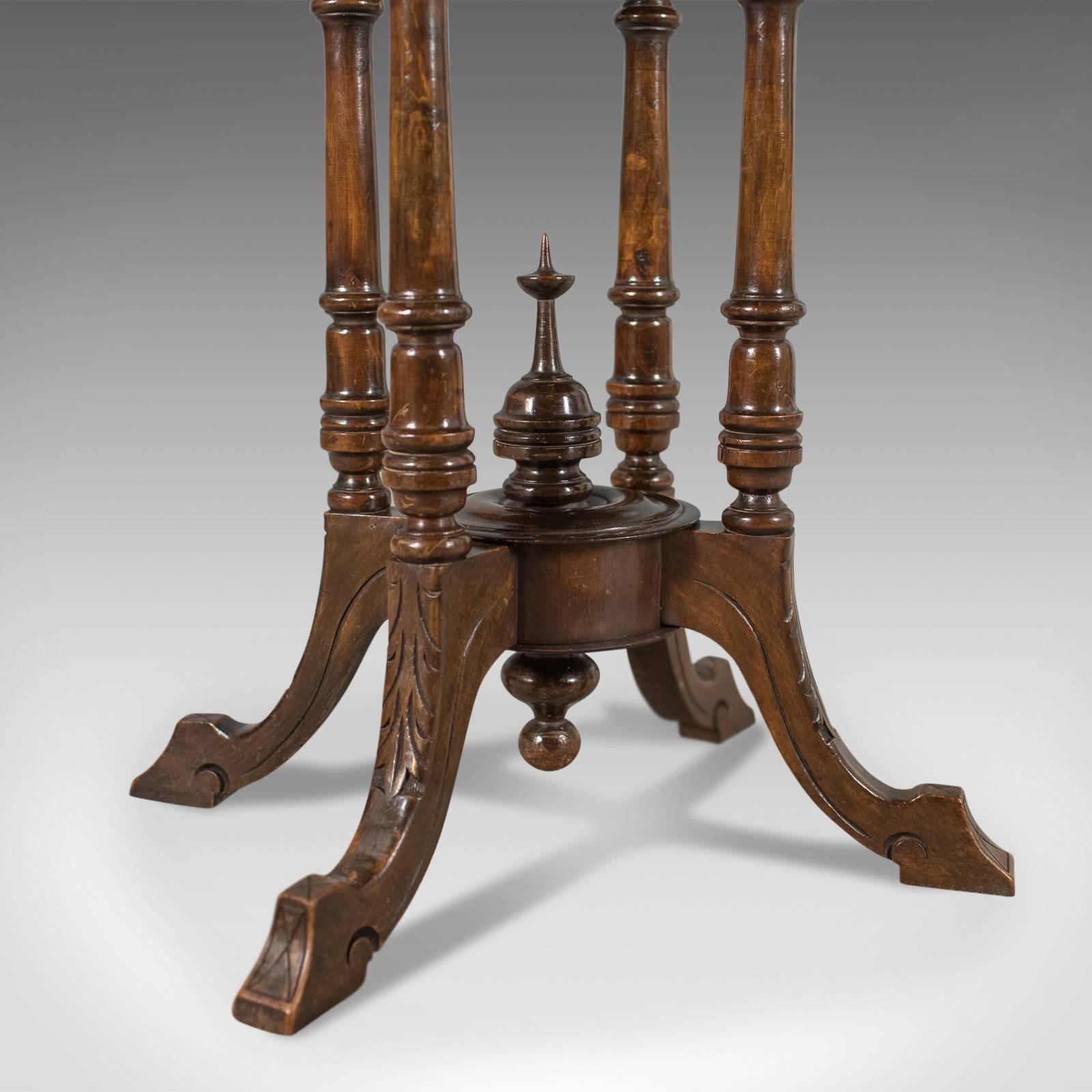 Victorian Antique Side Table with Inlaid Chessboard, English, circa 1880 2