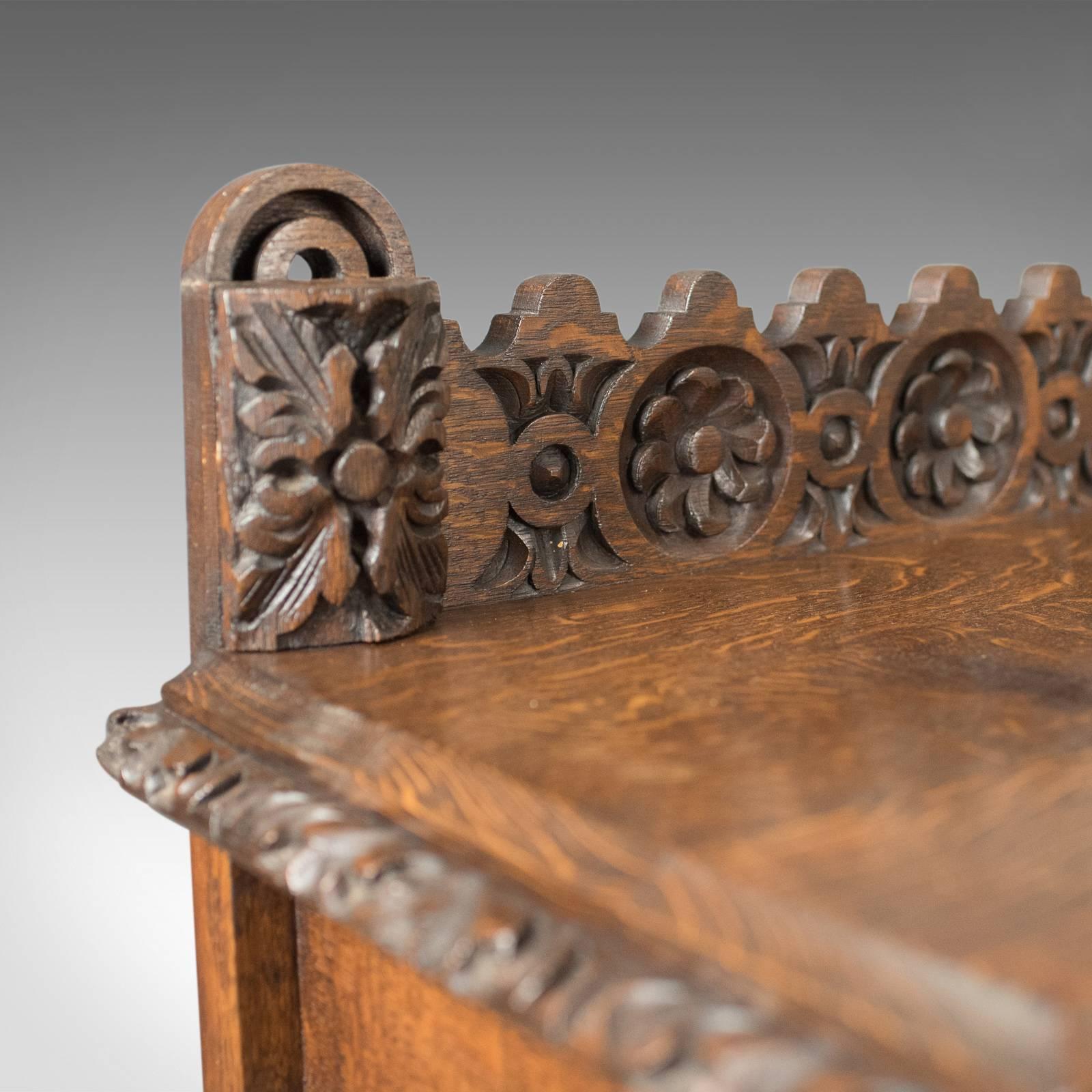 Antique Console Table, 19th Century Scottish Carved Oak 1