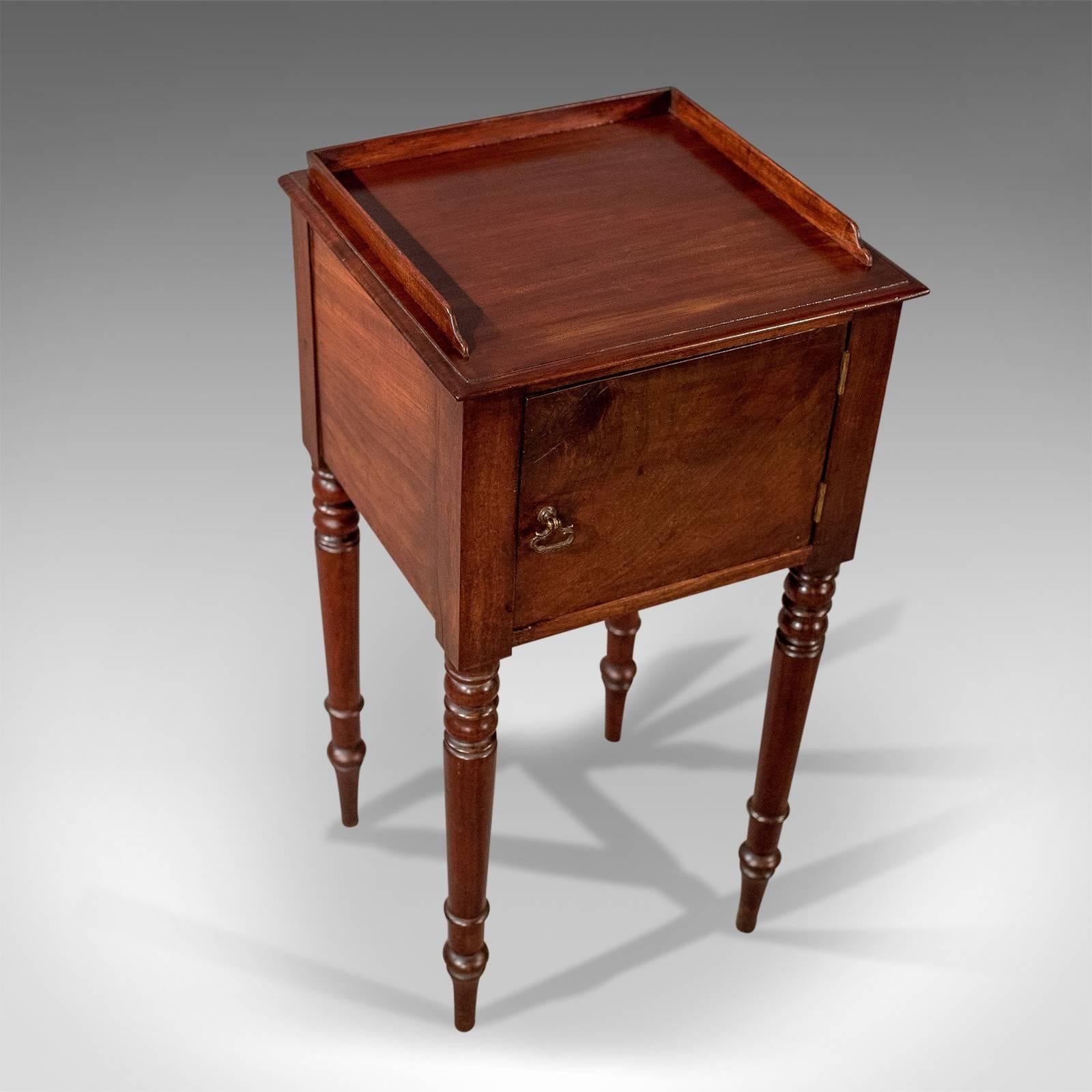 British Bedside Cabinet Nightstand Pot Cupboard Mahogany Georgian English, circa 1800