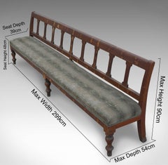 Antique Very Large Railway Station Railwayana Bench Seat, Victorian, circa 1900