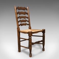 Set of Four Antique 'Wavy Line' Ladderback Dining Chairs, Edwardian, circa 1910