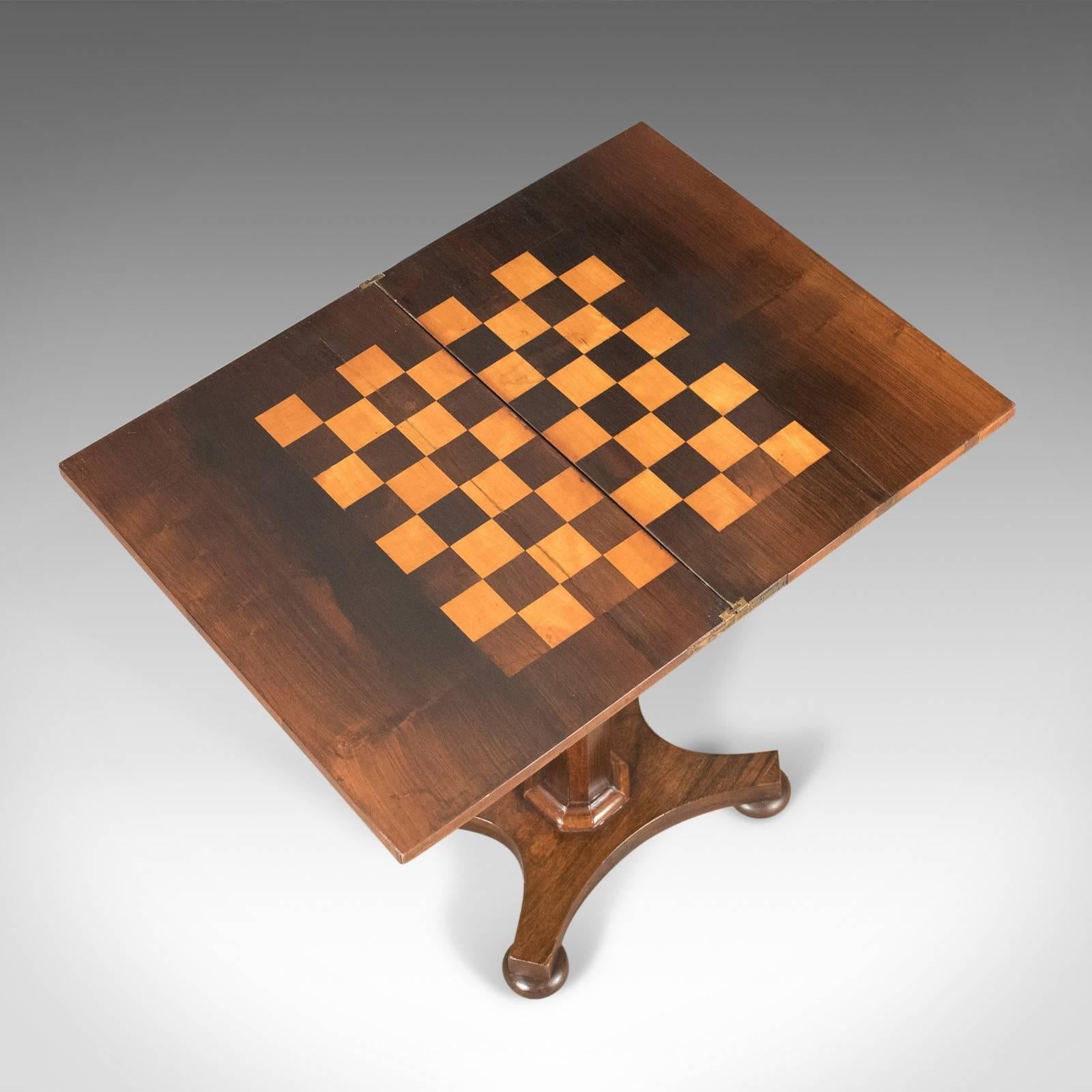 Antique Fold over Games Table, English Regency, Chess Board, circa 1820 1