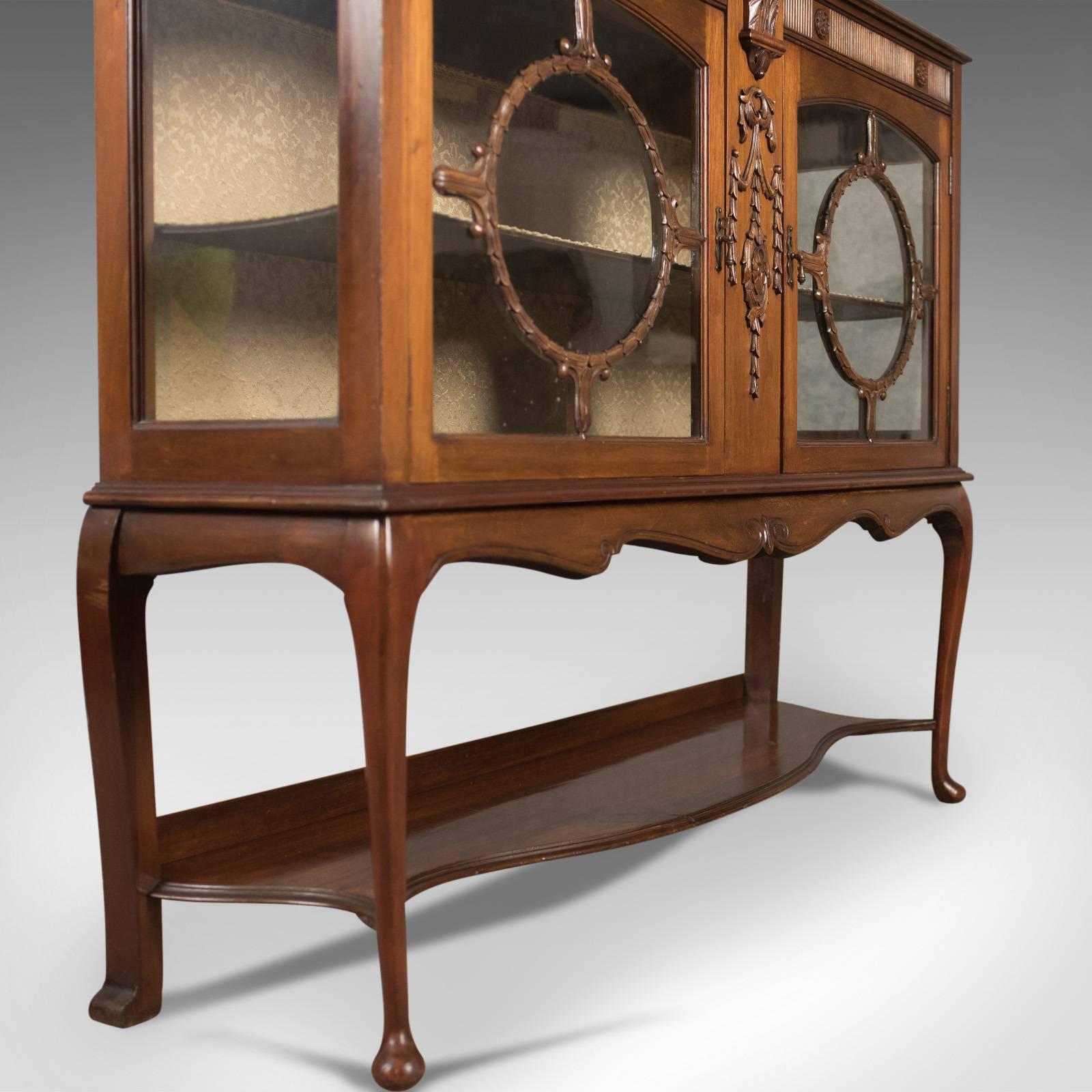 Antique Glazed Display Cabinet, English, Walnut, Edwardian, circa 1910 5
