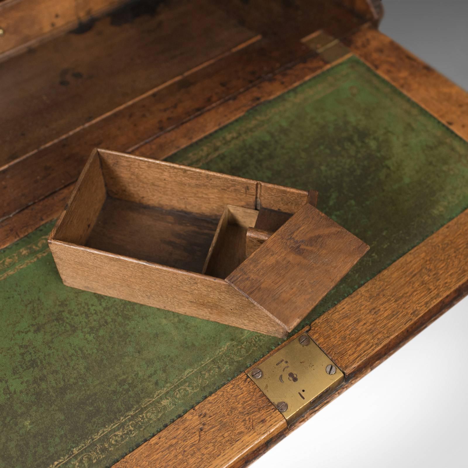 18th Century Antique Bureau with Secret Drawers, English Oak Desk, Georgian, circa 1720