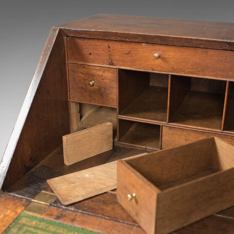 Antique Bureau With Secret Drawers English Oak Desk Georgian