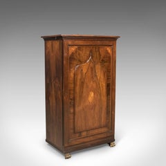 English Regency Antique Music Cabinet with Stand, Rosewood, circa 1820