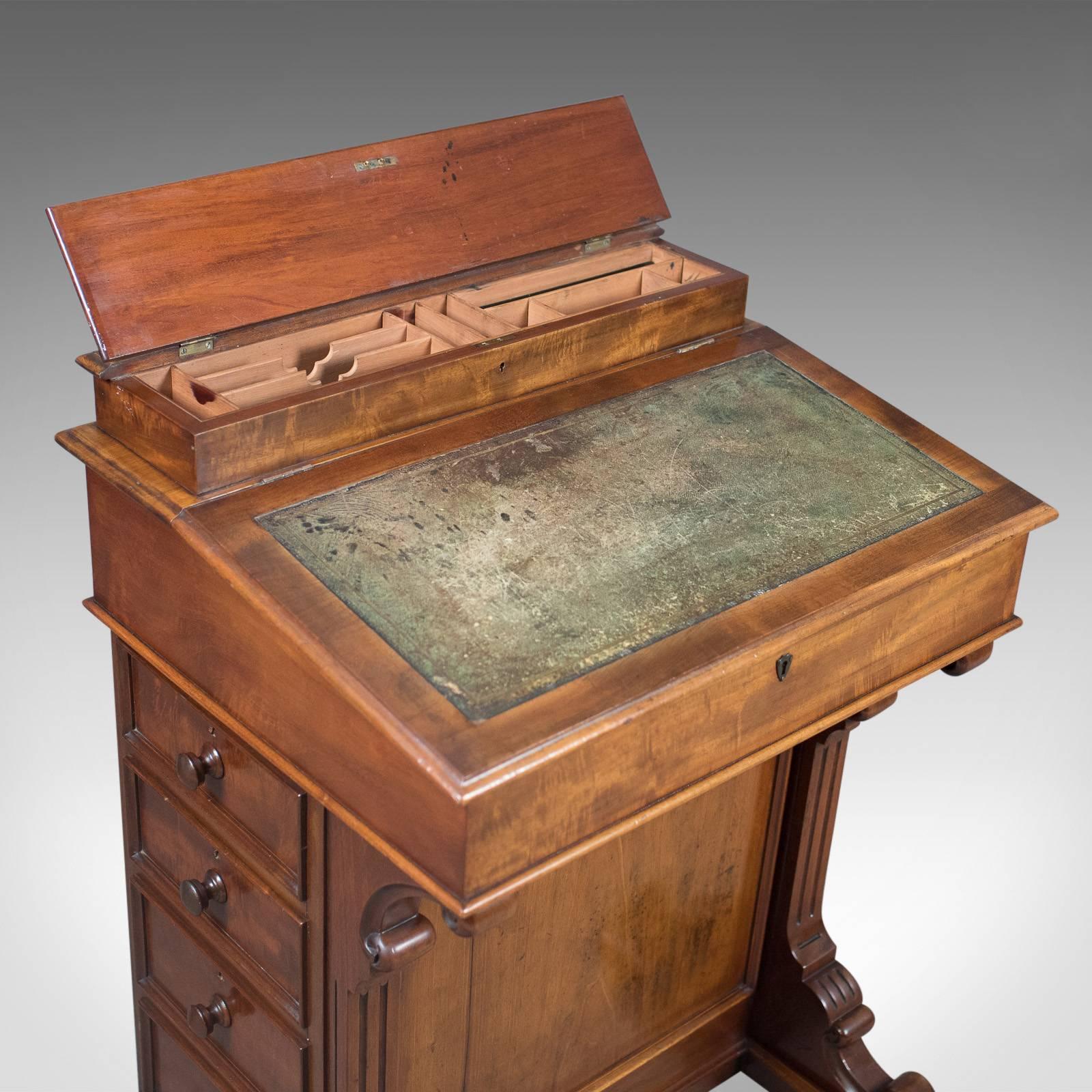Antique Davenport, English, Victorian Writing Desk, Mahogany, circa 1870  In Good Condition In Hele, Devon, GB