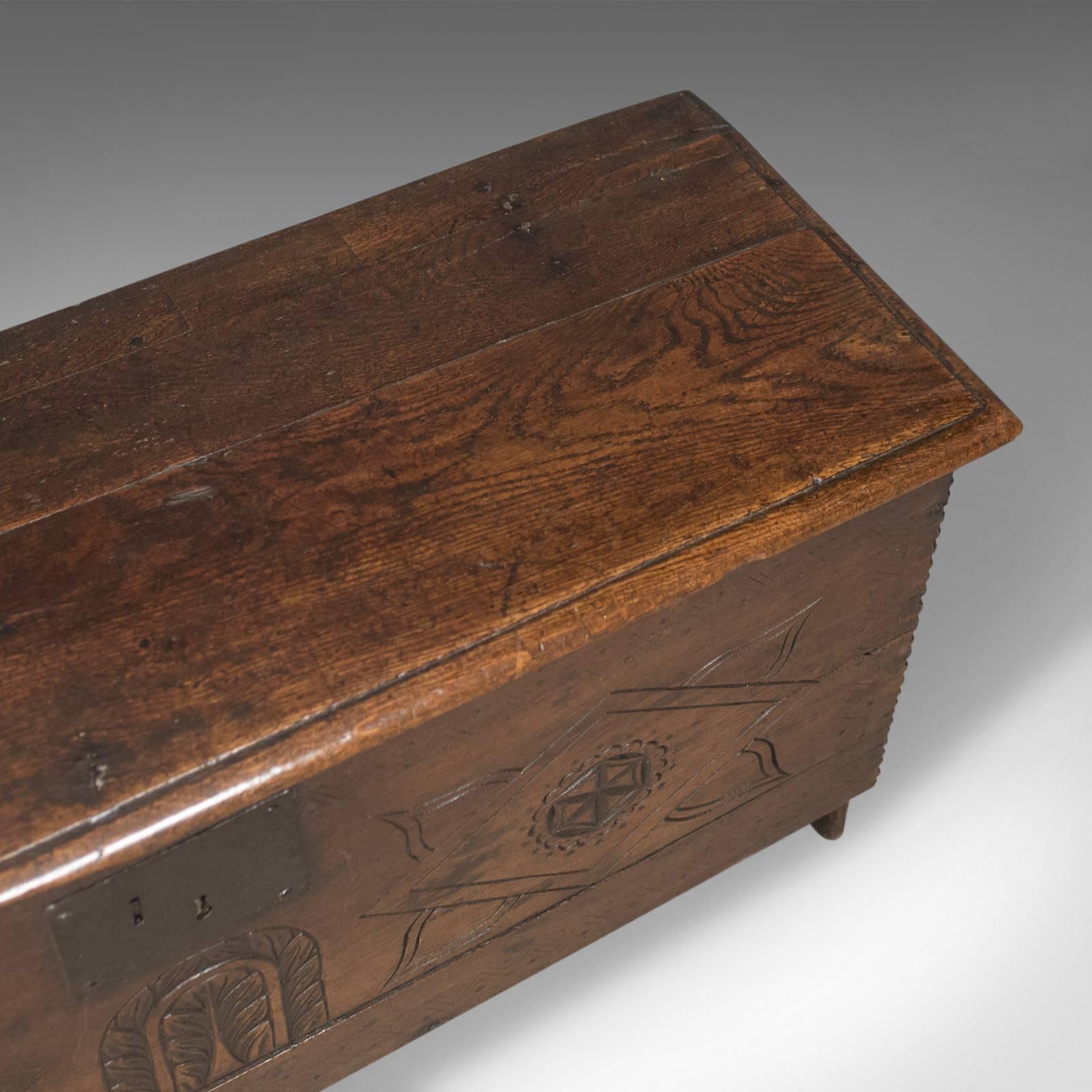 Antique Coffer, Six Plank Sword Chest, English Oak, 17th Century, circa 1670 2