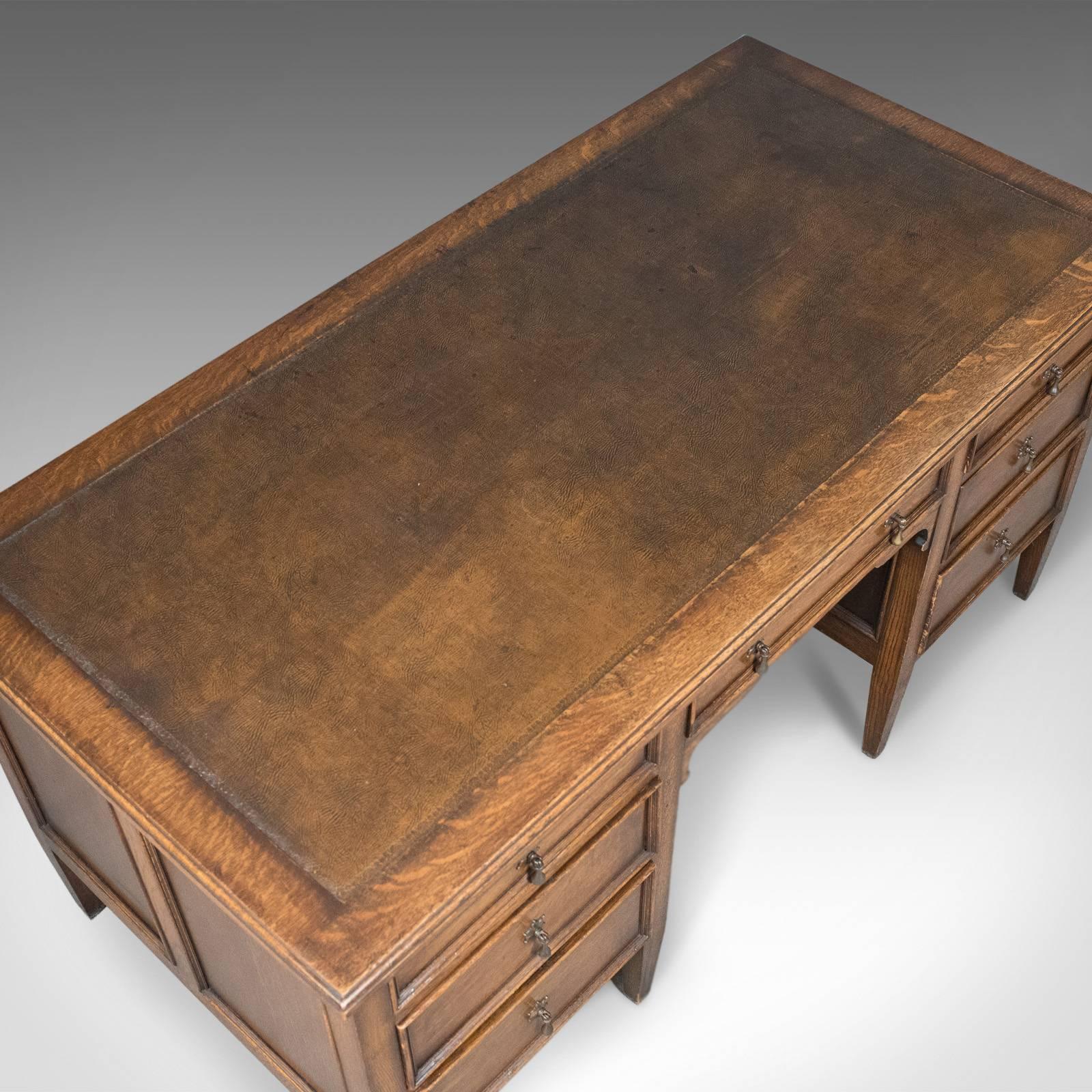 antique oak desk with drawers