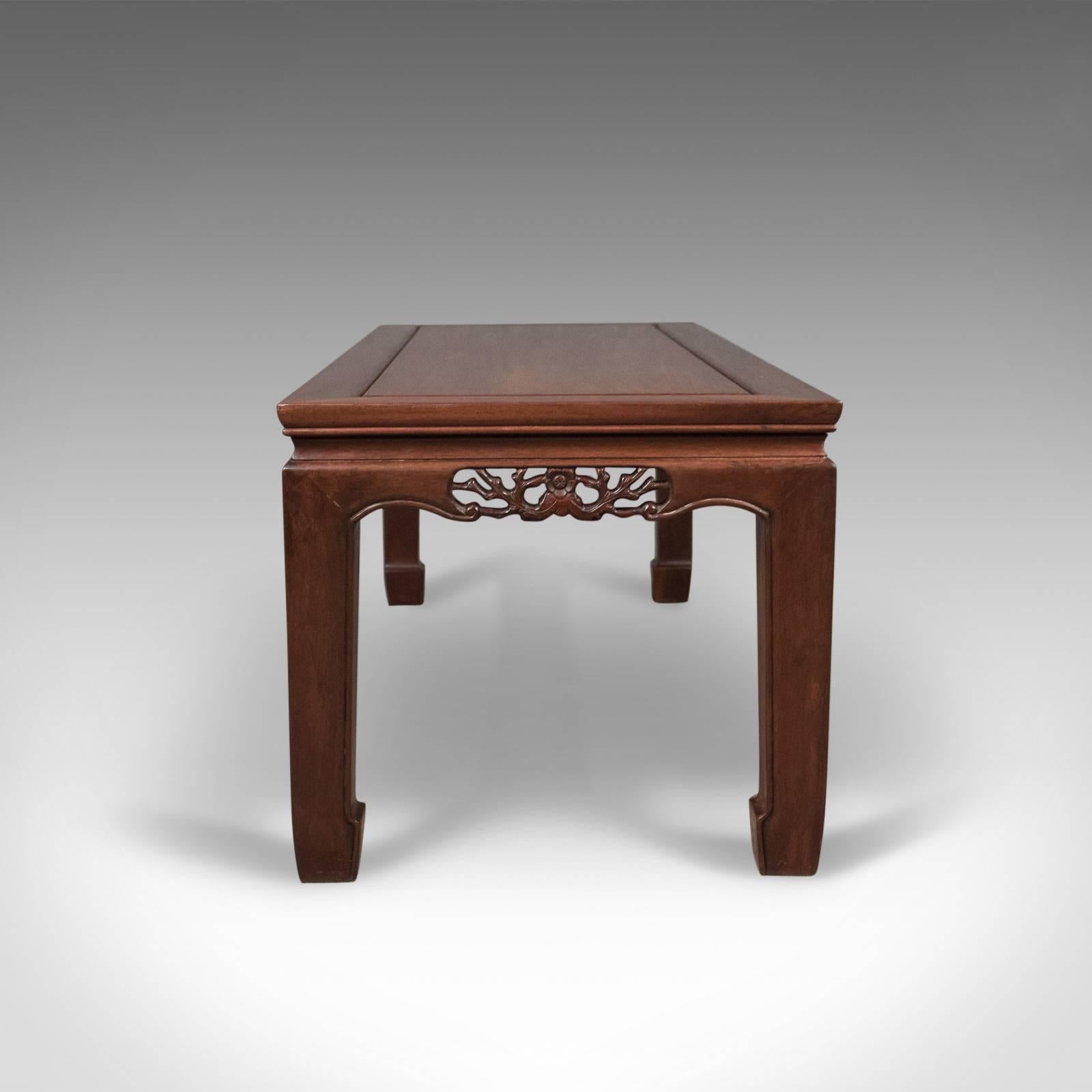 Chinese Export Midcentury Chinese Rosewood Coffee Table, Traditional Form