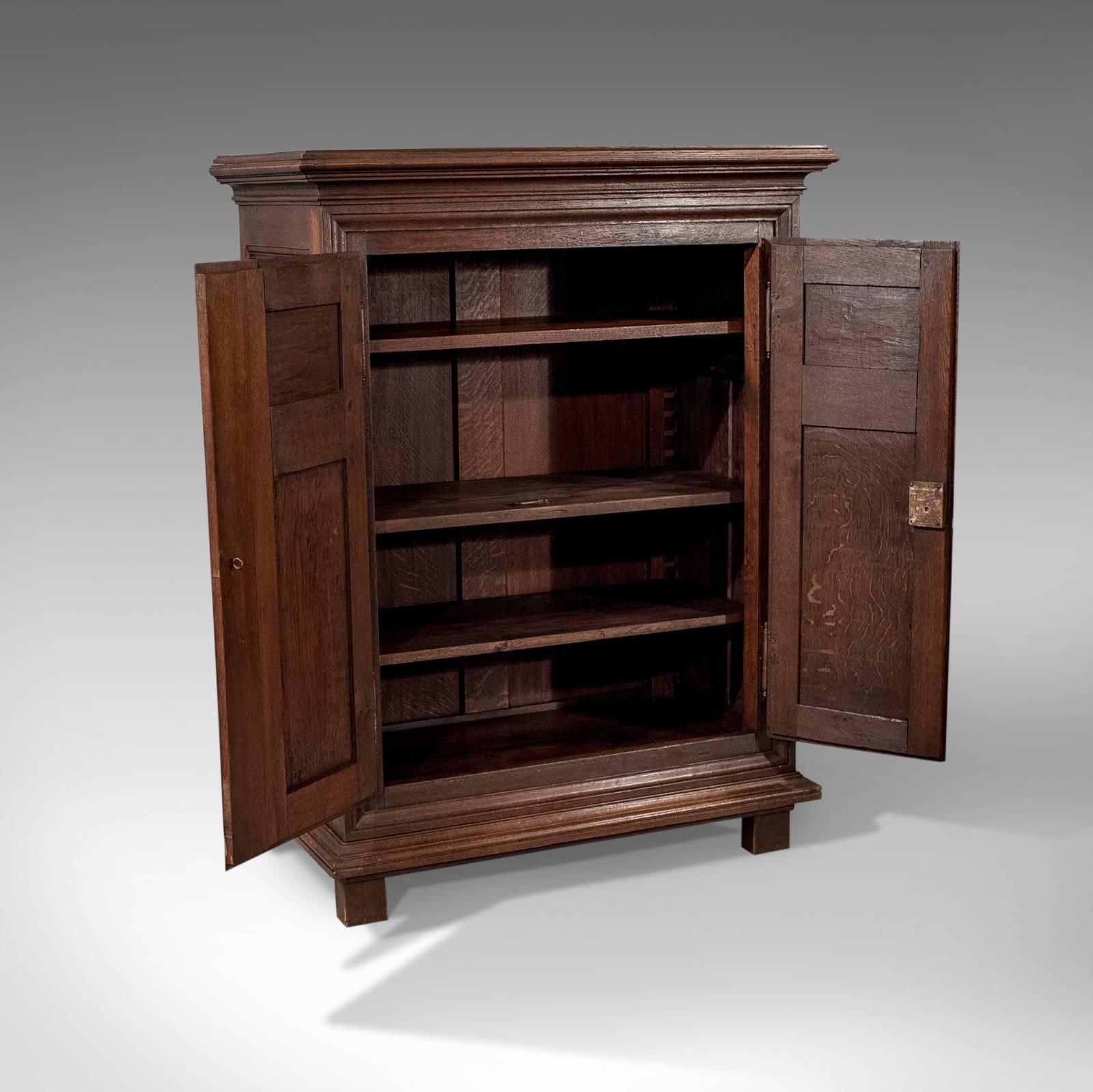 French Antique Side Cabinet, 19th Century Oak Cupboard, circa 1900 1