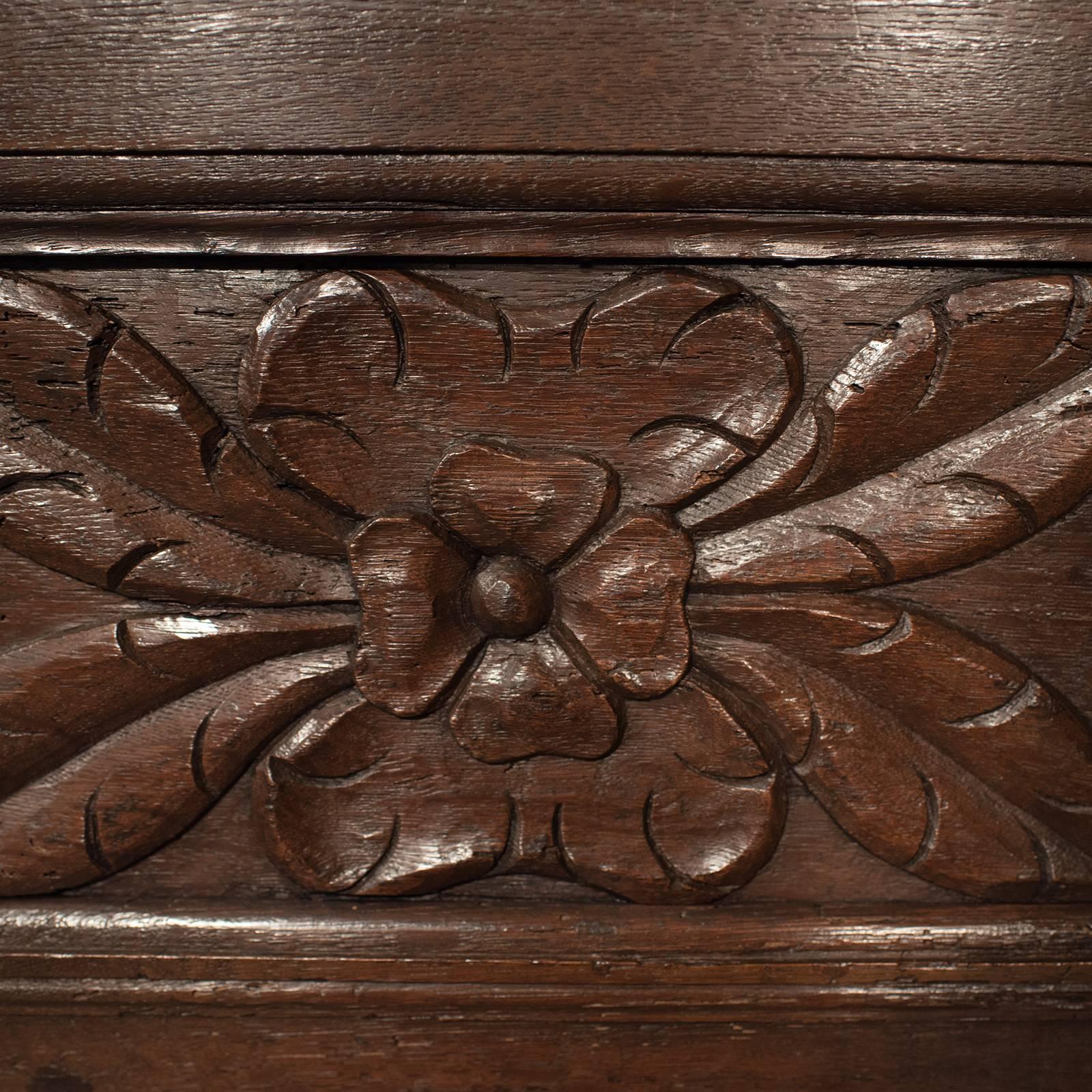French Antique Side Cabinet, 19th Century Oak Cupboard, circa 1900 5