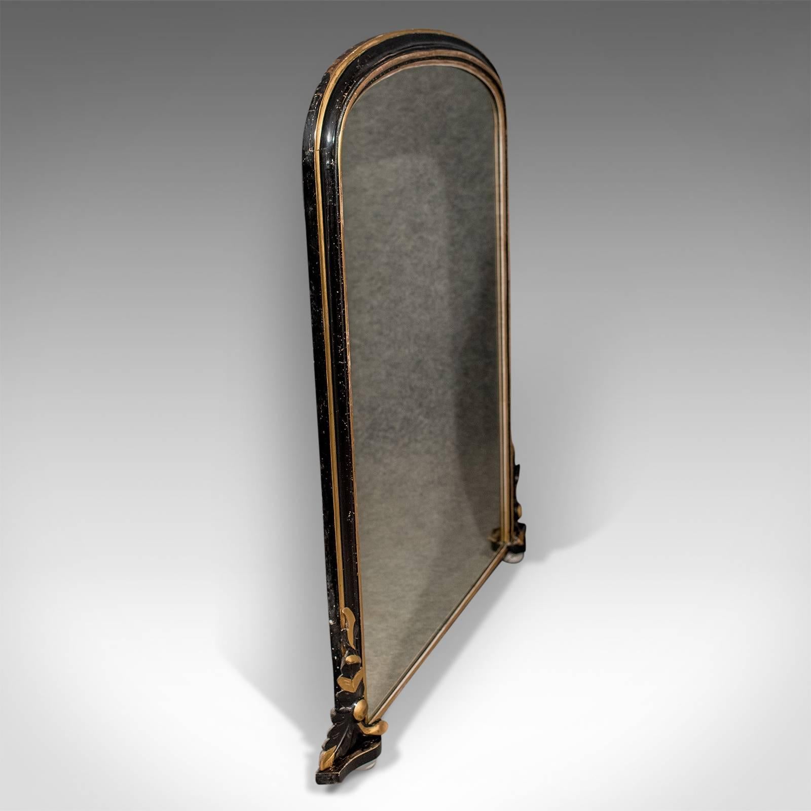 Regency Antique Overmantel Mirror in Ebonized Giltwood Frame, circa 1820 2