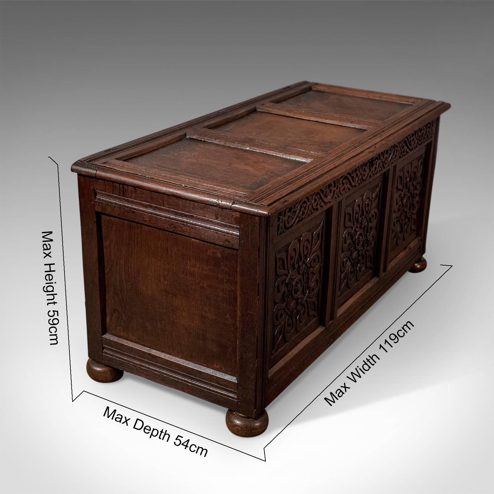 Antique Coffer, English Oak Joined Chest, Queen Anne, circa 1700 5