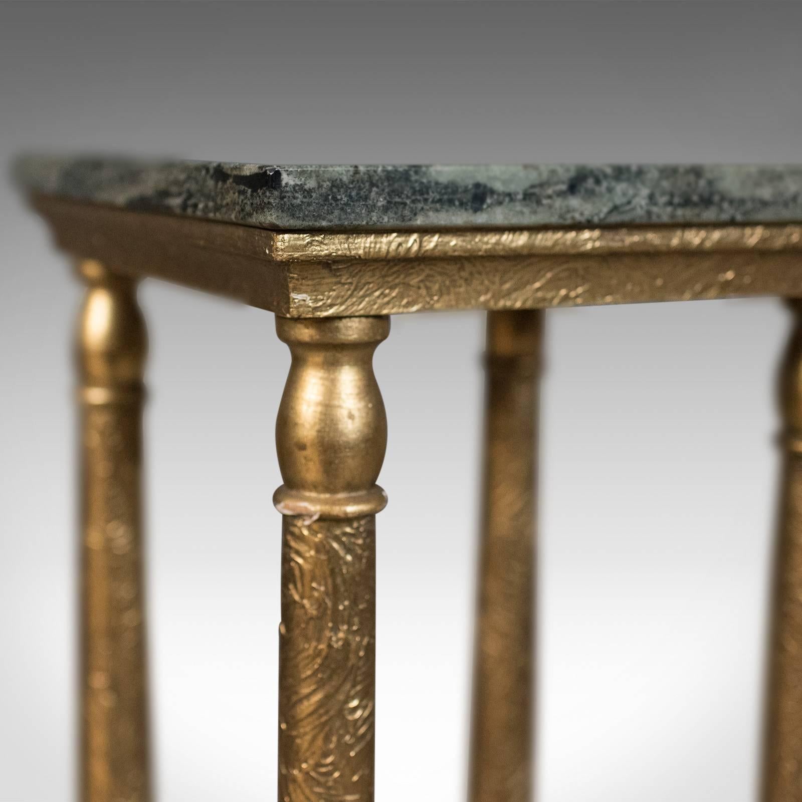 French Provincial French Antique Pedestal, Marbled Plant Stand, Ormolu, circa 1900