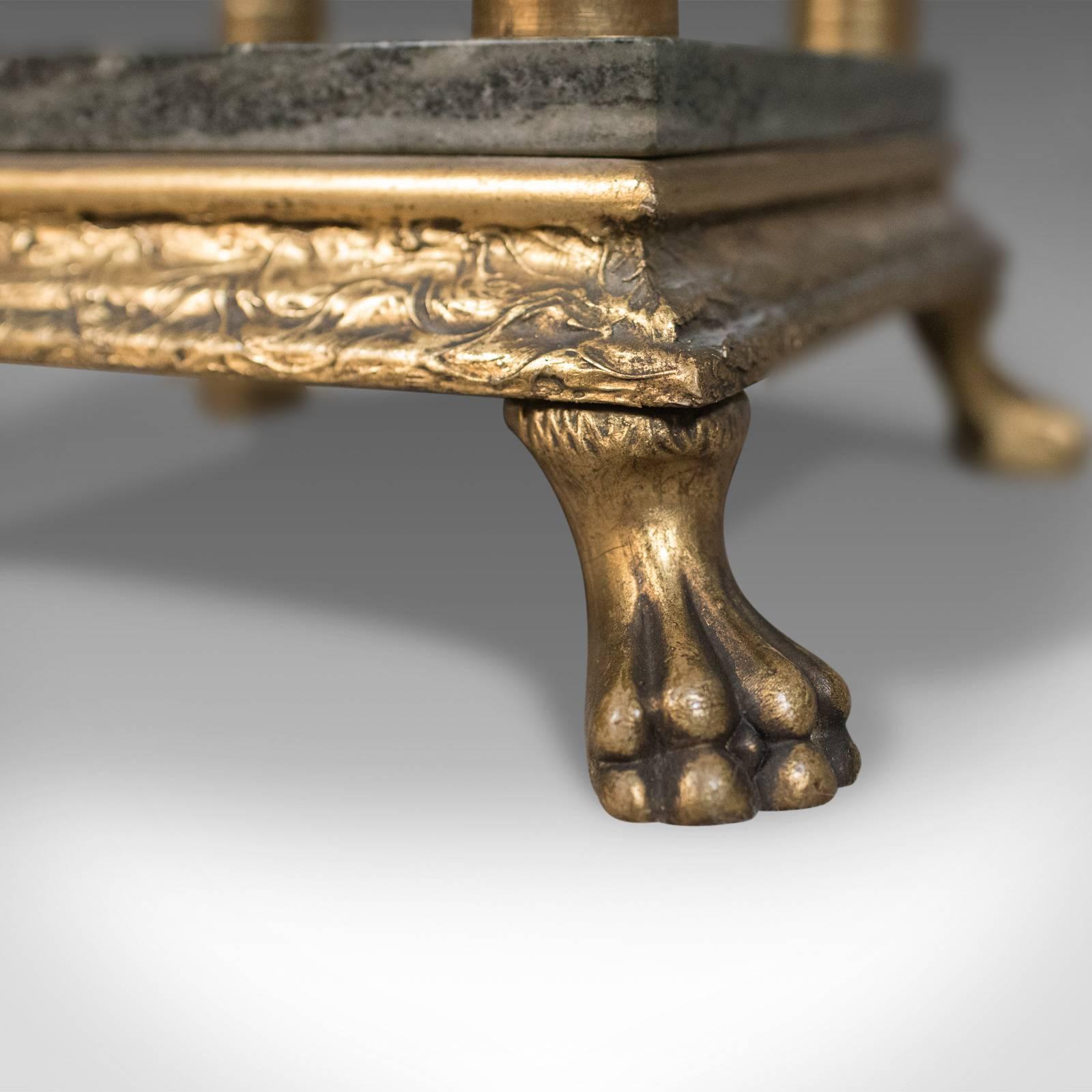 20th Century French Antique Pedestal, Marbled Plant Stand, Ormolu, circa 1900
