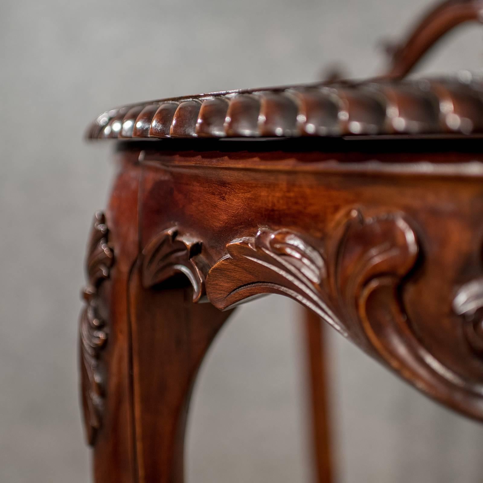 Demilune Mahogany Console Table, Late 20th Century in the Regency Form 5