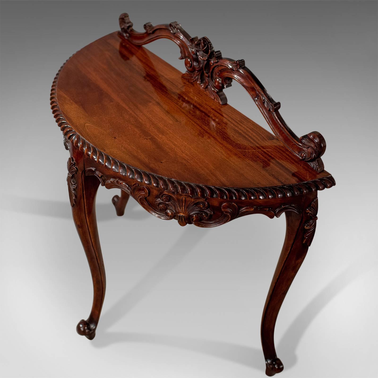 Demilune Mahogany Console Table, Late 20th Century in the Regency Form In Excellent Condition In Hele, Devon, GB