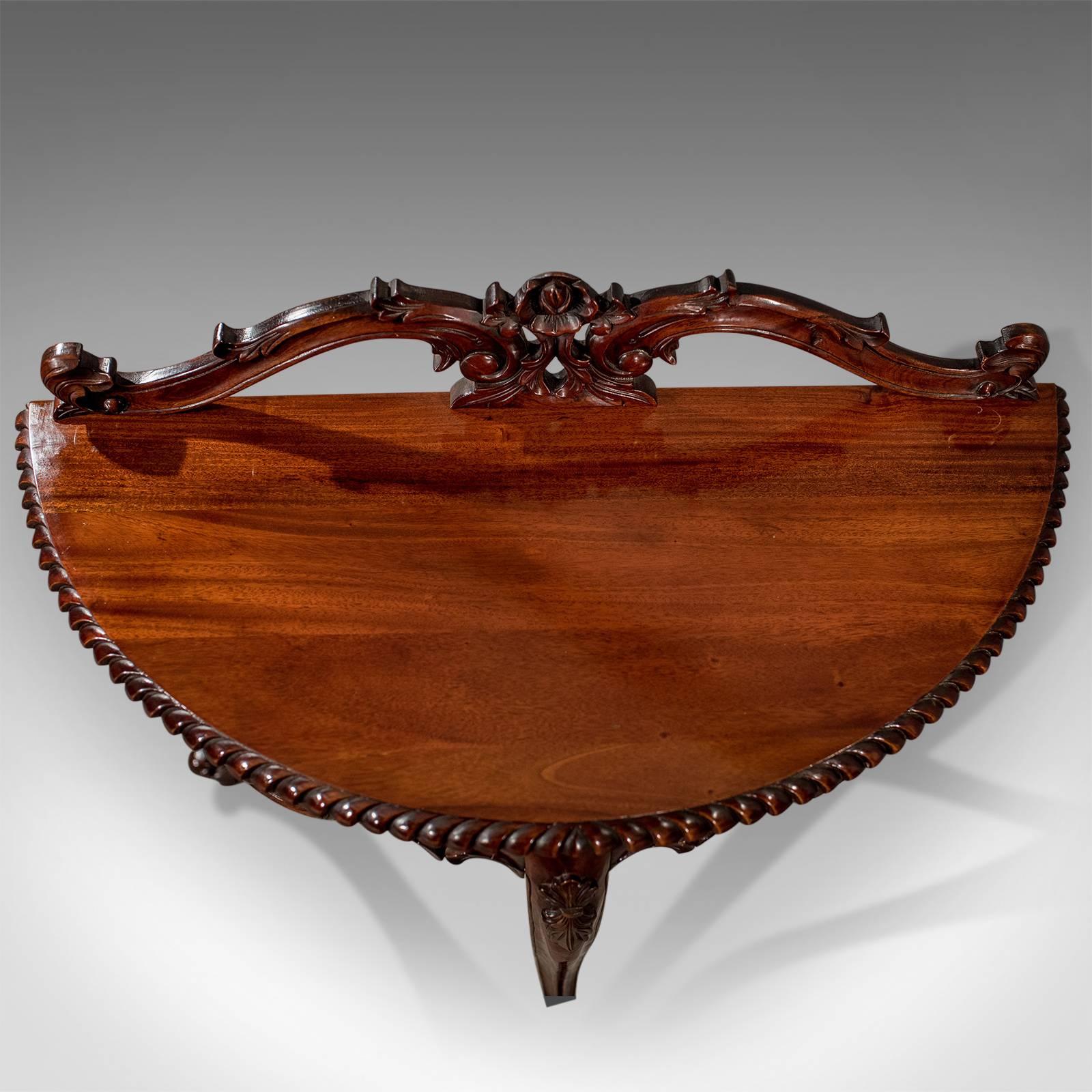 Demilune Mahogany Console Table, Late 20th Century in the Regency Form 2