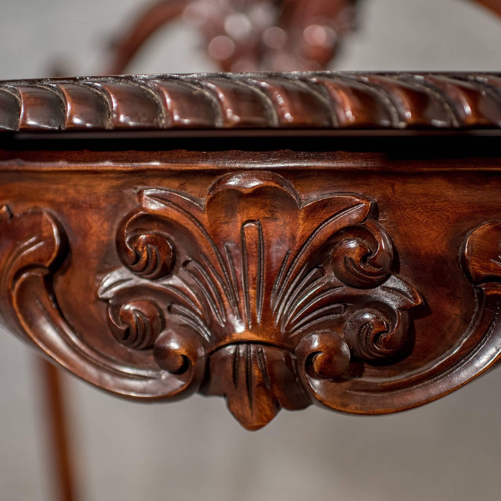 Demilune Mahogany Console Table, Late 20th Century in the Regency Form 1