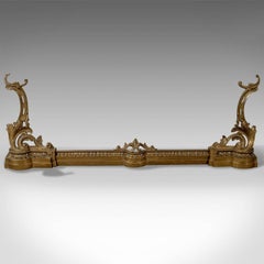 Adjustable Antique Fire Kerb, Victorian Fireside Fender, English, circa 1900