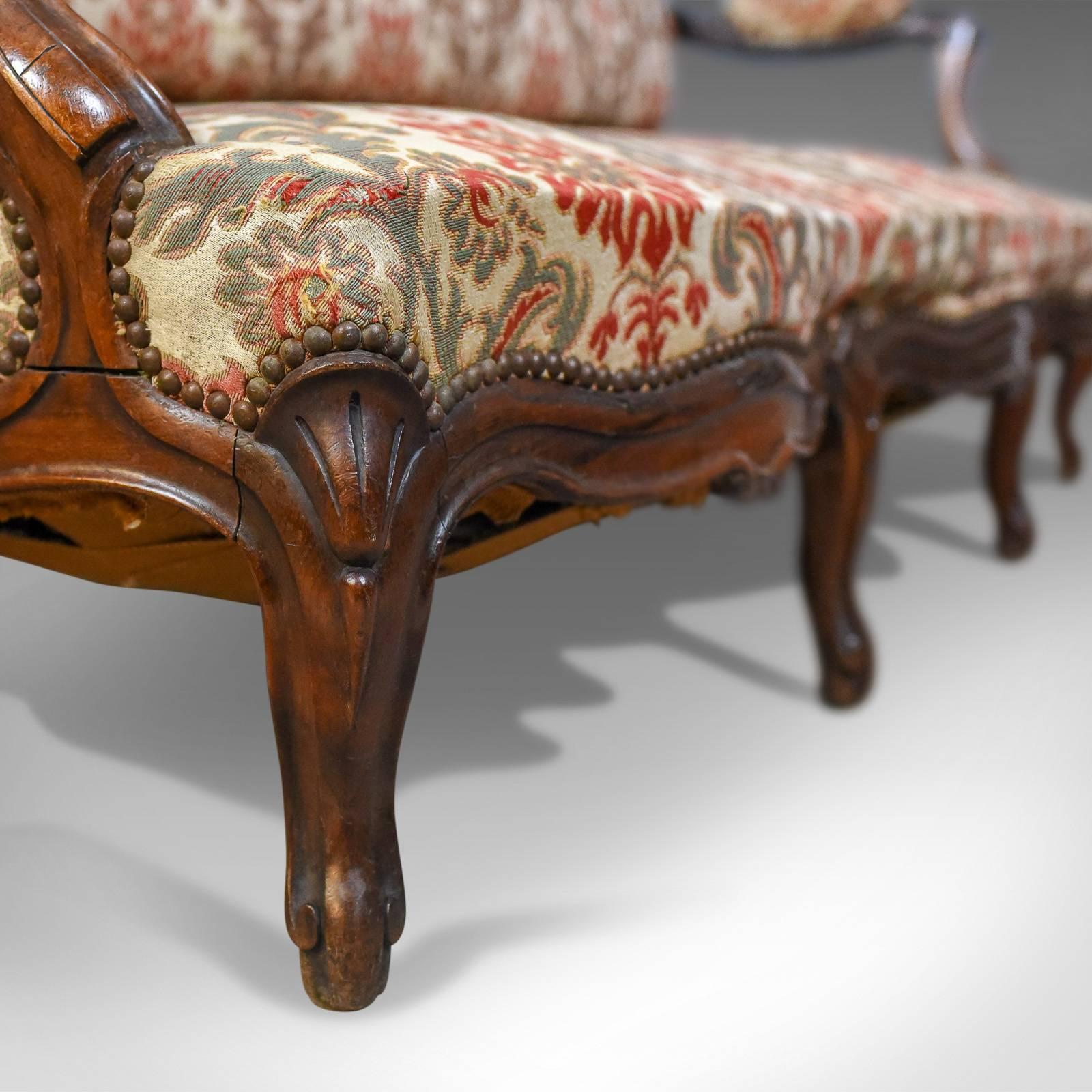 Victorian Antique Settee, Rosewood, English, Three-Seat Sofa, circa 1850 2