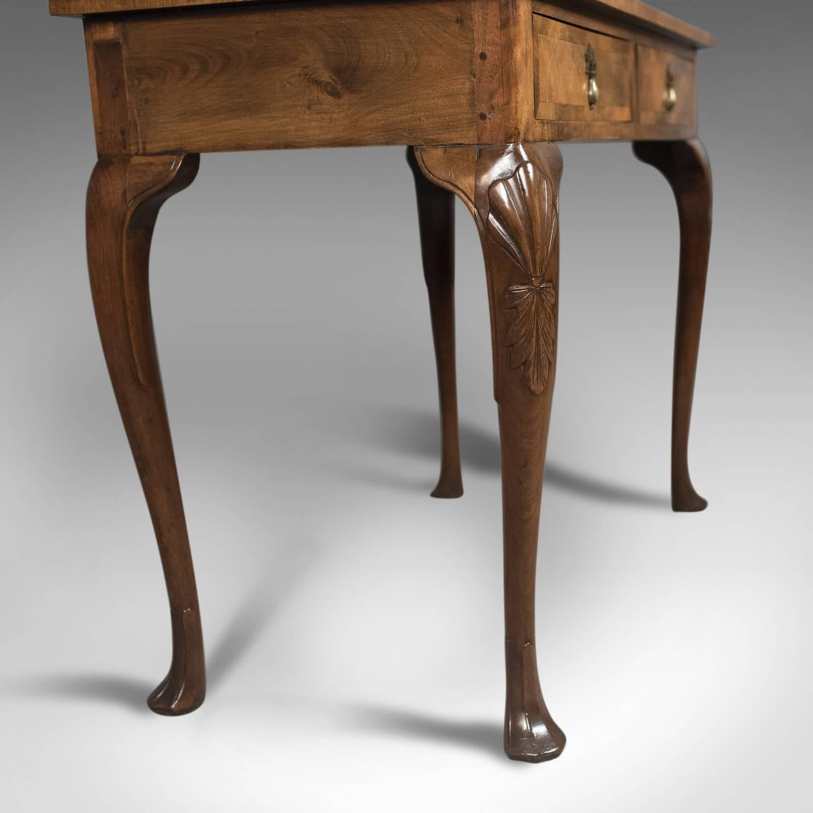 Edwardian Antique Side Table with Drawers, English, Walnut, circa 1910 3