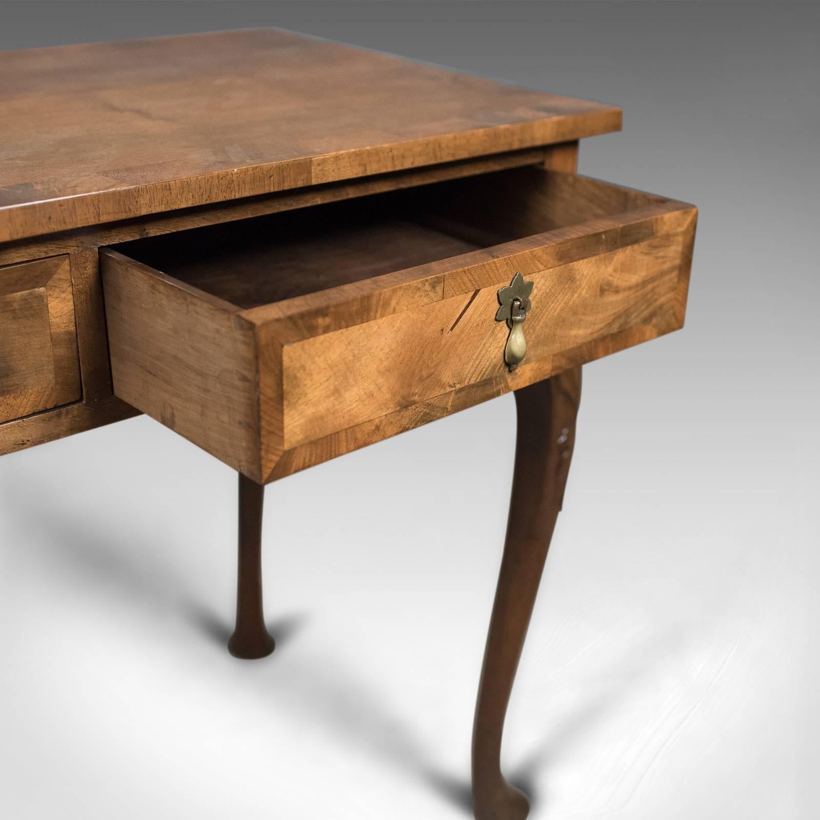 Edwardian Antique Side Table with Drawers, English, Walnut, circa 1910 2