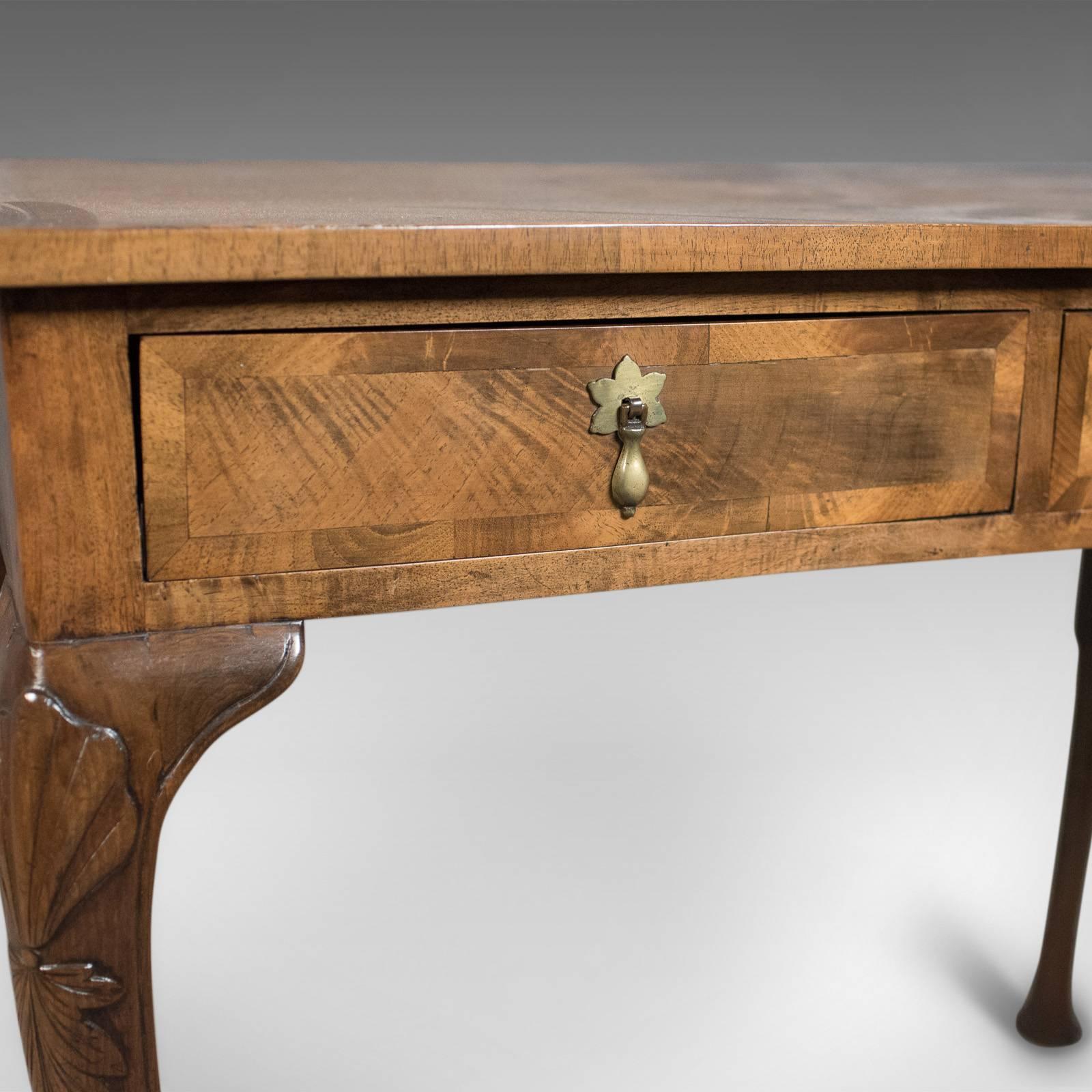 Edwardian Antique Side Table with Drawers, English, Walnut, circa 1910 1